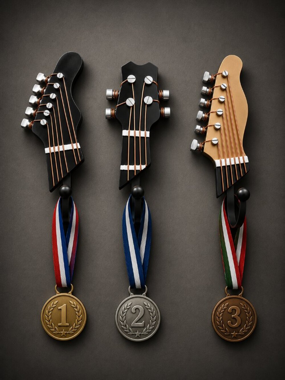 Guitar Themed Decor Wall Hooks - Set of 3 - Picture 6 of 6